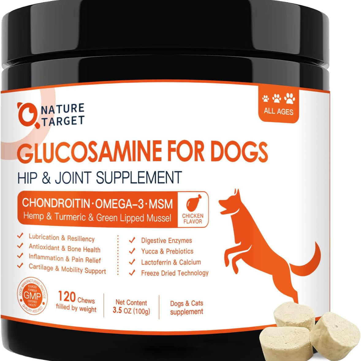GLUCOSAMINA PARA PERROS 120 PREMIOS GLUCOSAMINE FOR DOGS