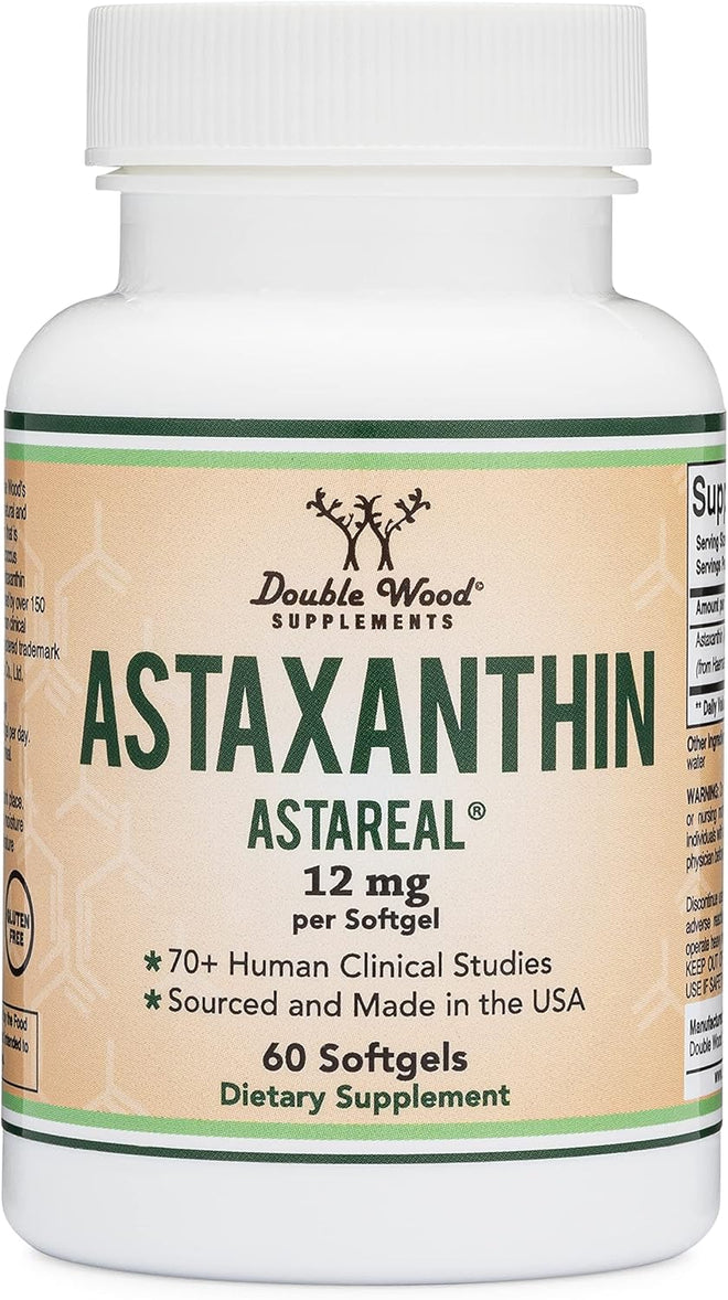 ASTAXANTINA 12MG DOUBLE WOOD 60 CÁPSULAS BLANDAS NO GMO
