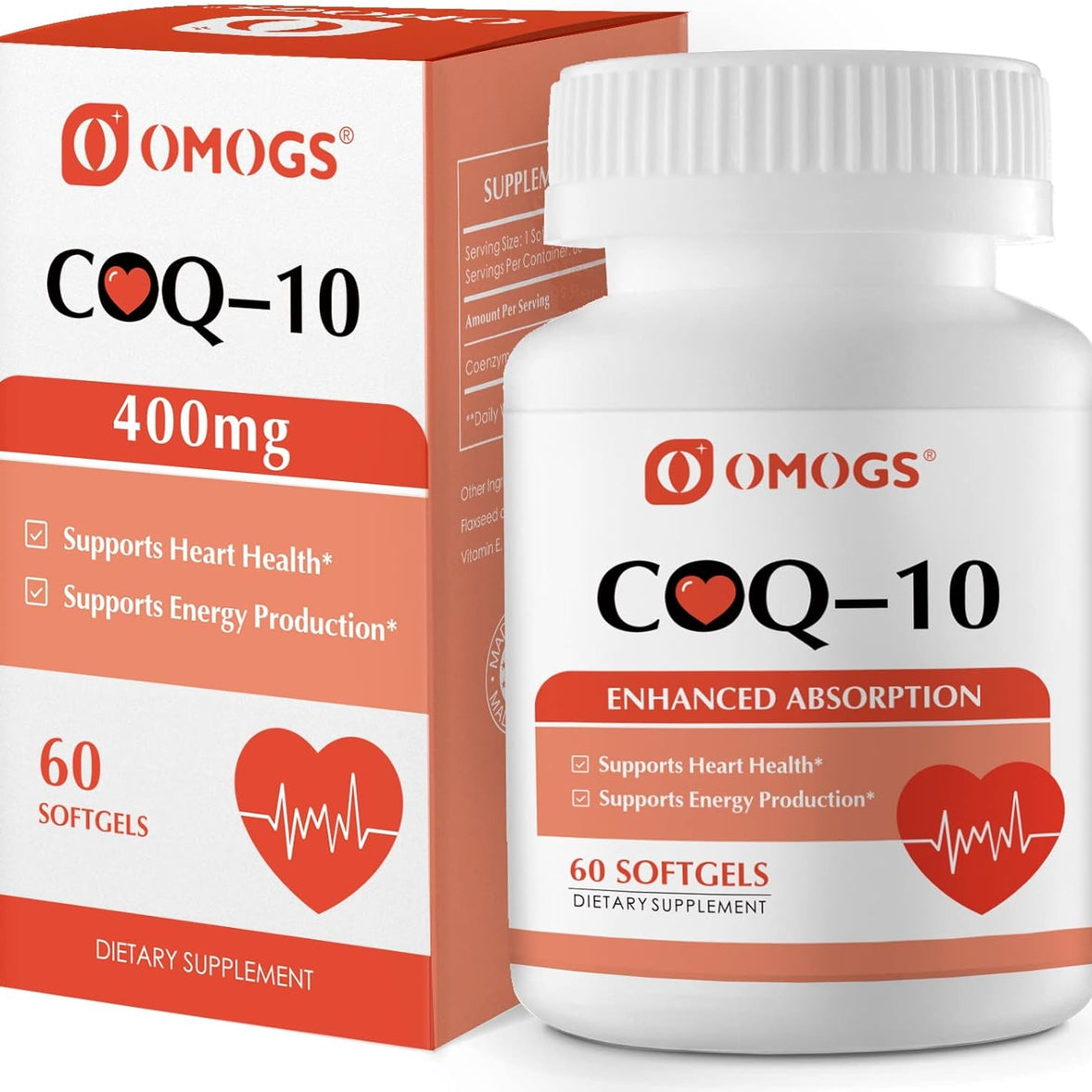 COENZIMA Q10 400 MG 60 CÁPSULAS BLANDAS VEGANO NO GMO OMOGS